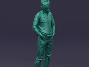 with glasses man 0424 3D Model