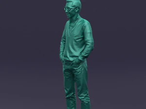 with glasses man 0424 3D Model