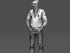 with glasses man 0424 3D Model