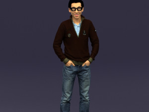 with glasses man 0424 3D Принт Модель