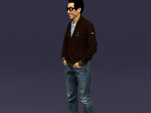 with glasses man 0424 3Dプリントモデル