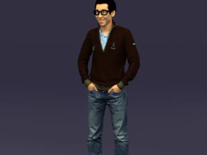 with glasses man 0424 3D Print Model