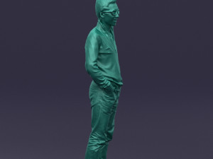 with glasses man 0424 3Dプリントモデル