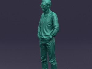 with glasses man 0424 3Dプリントモデル