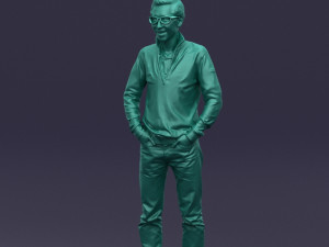 with glasses man 0424 3Dプリントモデル