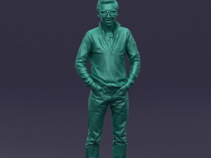 with glasses man 0424 3Dプリントモデル