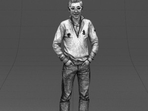 with glasses man 0424 3Dプリントモデル