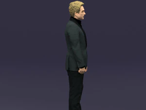 black suit man 0425 3D Model