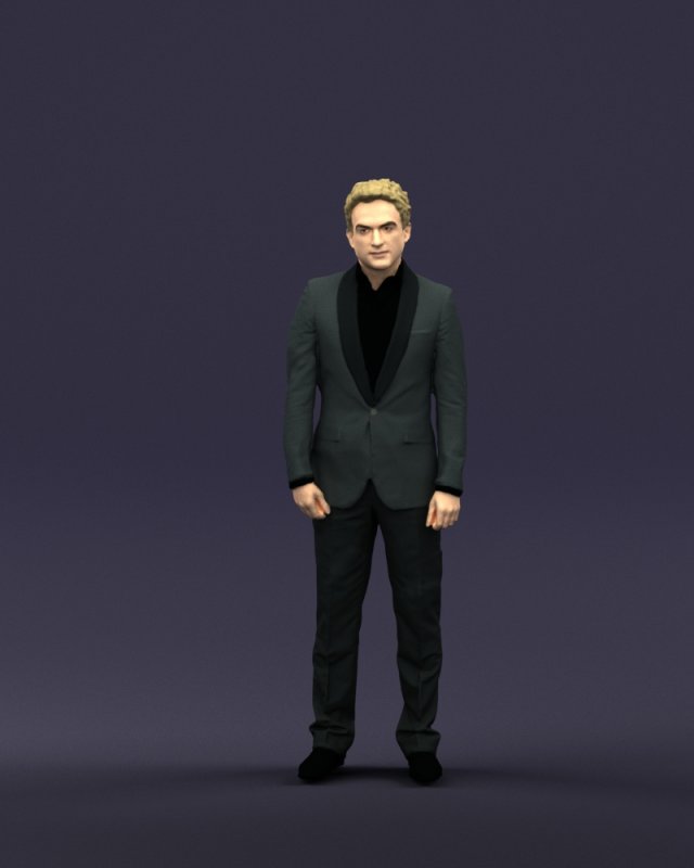 black suit man 0425 3d print ready Model Cetak 3D .c4d .max .obj .3ds .fbx .stl .blend 