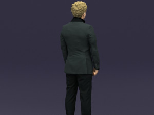 black suit man 0425 3d print ready Model Cetak 3D