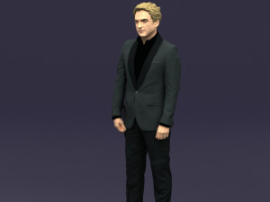 black suit man 0425 3d print ready Model Cetak 3D
