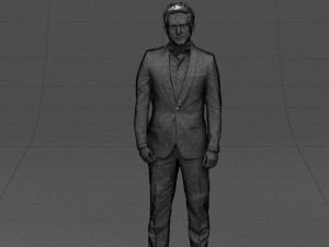 black suit man 0425 3d print ready Model Cetak 3D
