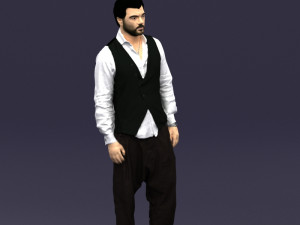 black white man 0432 3D Model