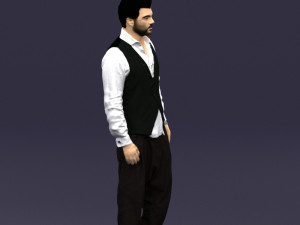 black white man 0432 3D Model
