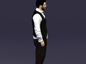 black white man 0432 3D Model