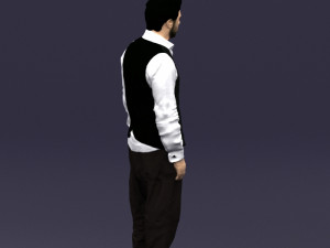 black white man 0432 3D Model