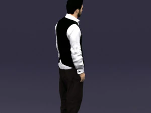 black white man 0432 3D Model