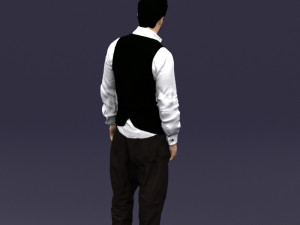 black white man 0432 3D Model