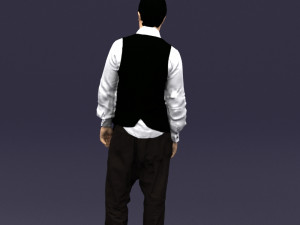 black white man 0432 3D Model
