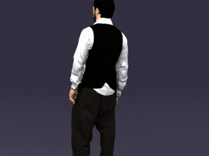 black white man 0432 3D Model