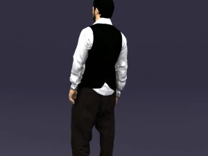 black white man 0432 3D Model