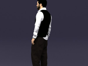 black white man 0432 3D Model