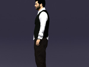black white man 0432 3D Model