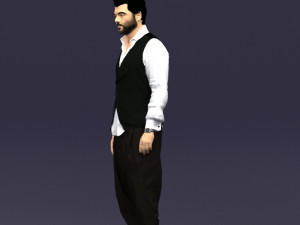 black white man 0432 3D Model