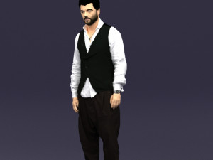 black white man 0432 3D Model