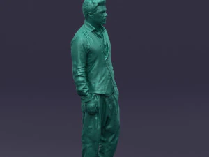 black white man 0432 3D Model