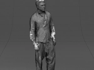 black white man 0432 3D Model