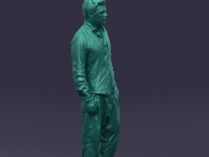 black white man 0432 3d print ready Modelo de Impressão 3D