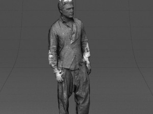 black white man 0432 3d print ready Modelo de Impressão 3D