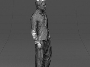 black white man 0432 3d print ready Modelo de Impressão 3D