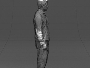 black white man 0432 3d print ready Modelo de Impressão 3D