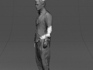 black white man 0432 3d print ready Modelo de Impressão 3D