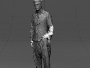 black white man 0432 3d print ready Modelo de Impressão 3D