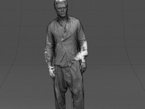 black white man 0432 3d print ready Modelo de Impressão 3D