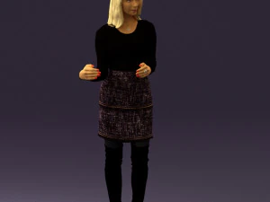 mulher com cabelos pretos e amarelos 0412 Modelo 3D