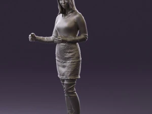 黒黄色の毛の女性0412 3Dモデル