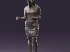 黒黄色の毛の女性0412 3Dモデル