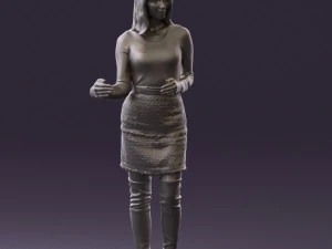 黒黄色の毛の女性0412 3Dモデル