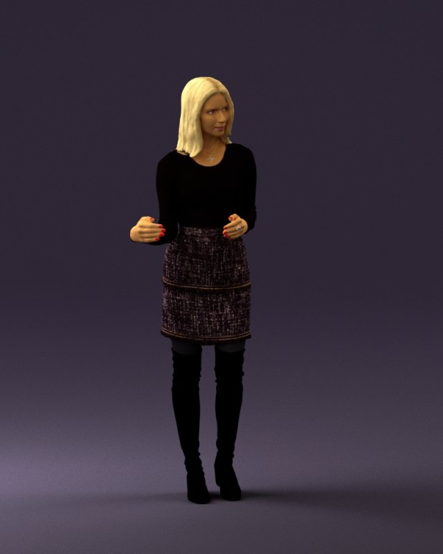 woman in black yellow hairs 0412 3d print ready Modelo de impresión 3D .c4d .max .obj .3ds .fbx .stl .blend 