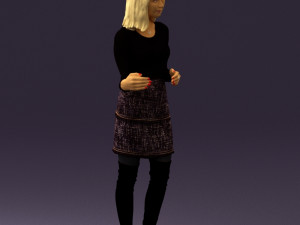 woman in black yellow hairs 0412 3d print ready Modelo de impresión 3D