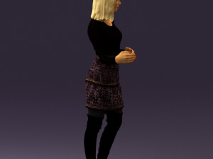 woman in black yellow hairs 0412 3d print ready Modelo de impresión 3D
