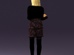woman in black yellow hairs 0412 3d print ready Modelo de impresión 3D