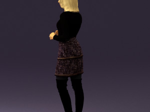 woman in black yellow hairs 0412 3d print ready Modelo de impresión 3D
