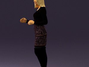 woman in black yellow hairs 0412 3d print ready Modelo de impresión 3D
