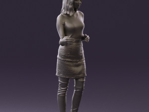 woman in black yellow hairs 0412 3d print ready Modelo de impresión 3D
