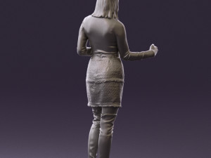 woman in black yellow hairs 0412 3d print ready Modelo de impresión 3D